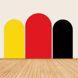 Allenjoy Red&Yellow And Black Solid Color Arch Party Backdrop