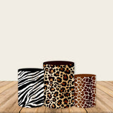 Allenjoy Safari Animals Fabric Pedestal Covers