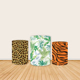 Allenjoy Safari Jungle Theme Fabric Pedestal Covers