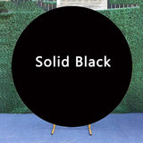 Allenjoy Solid Black Fabric Circle Backdrop Cover