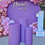 Allenjoy Solid Purple Fabric Pedestal Covers