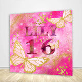 Allenjoy Sweet 16 Hot Pink Birthday Backdrop