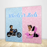 Allenjoy Wheels Or Heels Gender Reveal Backdrop