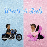 Allenjoy Wheels Or Heels Gender Reveal Backdrop