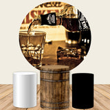 Allenjoy Whiskey Birthday Party Round Backdrop Cover