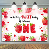 Allenjoy A Berry Sweet Baby Is Turning One Birthday Backdrop