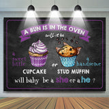 Allenjoy A Bun Is In The Oven Purple Blue Baby Shower Backdrop