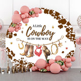 Allenjoy A Cowboy Is On The Way Circle Baby Shower Backdrop