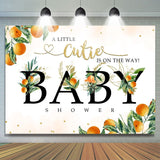 Allenjoy A Cute Baby Orange Is On The Way Backdrop For Baby Shower