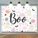 Allenjoy A Little Boo Is Almost Due Pink Baby Shower Backdrop