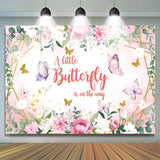 Allenjoy A Little Butterfly On The Way Baby Shower Backdrop