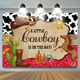 Allenjoy A Little Cowboy Is On The Way Baby Shower Backdrop