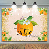 Allenjoy A Little Cutie Is On The Way Golden Glitter Baby Shower Backdrop