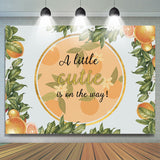 Allenjoy A Little Cutie Orange Is On The Way Baby Shower Backdrop