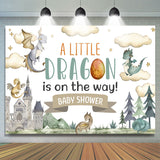 Allenjoy A Little Dragon Is On The Way Baby Shower Backdrop