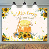 Allenjoy A Little Honey Is On The Way Backdrop For Baby Shower