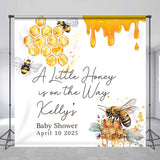 Allenjoy A Little Honey On The Way Custom Baby Shower Backdrop