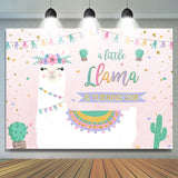 Allenjoy A Little Llama Is Turning One Birthday Party Backdrop