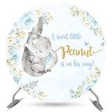 Allenjoy A Little Peanut Is On His Way Round Baby Shower Backdrop