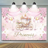 Allenjoy A Little Princess Pink Floral Baby Shower Backdrop