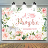 Allenjoy A Little Pumpkin Is On The Way Baby Shower Backdrop For Party