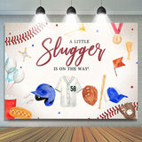 Allenjoy A Little Slugger Is On The Way Baby Shower Backdrop