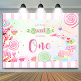 Allenjoy A Little Sweet Is Turning 1St Happy Birthday Backdrop