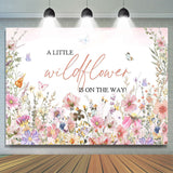 Allenjoy A Little Wildflower Butterfly Baby Shower Backdrop