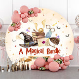 Allenjoy A Magical Bundle Bats Round Baby Shower Backdrop