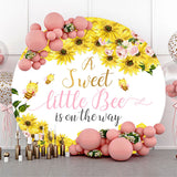 Allenjoy A Sweet Bee Is On The Way Round Baby Shower Backdrop