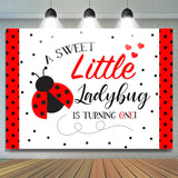 Allenjoy A Sweet Little Ladybug Is Turning One Birthday Backdrop