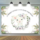 Allenjoy A Sweet Little Lamb Is On The Way Baby Shower Backdrop