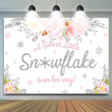 Allenjoy A Sweet Snowflake Is On Her Way Baby Shower Backdrop