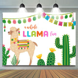 Allenjoy A Whole Llama Fun Themed Colorful Birthday Backdrop