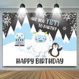 Allenjoy Abominable Snowman Winter Yeti Birthday Party Backdrop