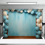 Allenjoy Abstract Blue Balloons Birthday Cake Smash Backdrop