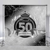 Allenjoy Abstract Texture Grey Custom 50Th Birthday Backdrop