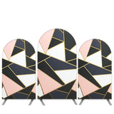 Allenjoy Abstracted Pattern Theme Black Pink Birthday Arch Backdrop Kit