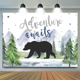 Allenjoy Adventure A Wait With Bear Baby Shower Backdrop For Boy