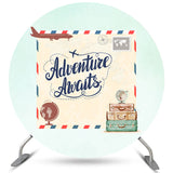 Allenjoy Adventure Awaits Plane Theme Round Baby Shower Backdrop