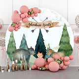 Allenjoy Adventure Awaits Safari Round Baby Shower Backdrop