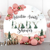 Allenjoy Adventure Awaits Wild Round Baby Shower Backdrop