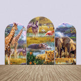 Allenjoy African Wild Animals Arch Backdrop Kit Birthday