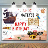 Allenjoy Ahoy Mateys Pirate Theme Birthday Backdrop Boys