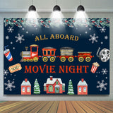 Allenjoy All Aboard Movie Night Merry Christmas Holiday Backdrop