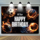 Allenjoy All Star Football Basketball Sport Birthday Backdrop