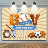 Allenjoy All Star Sports Balls Baby Shower Backdrop Boy