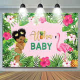 Allenjoy Aloha Summer Flamingo Baby Shower Photography Backdrop