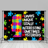 Allenjoy Always Unique Colored Puzzle Black Autism Backdrop