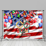 Allenjoy American Flag Balloon Olympic Games Sports Backdrop